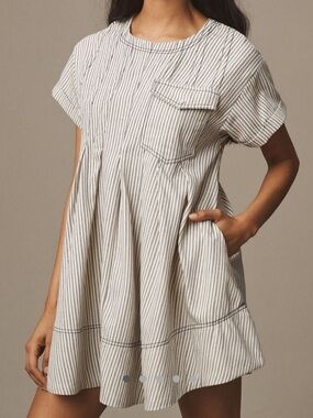 Anthropologie Pilcro short-sleeve denim mini swing dress